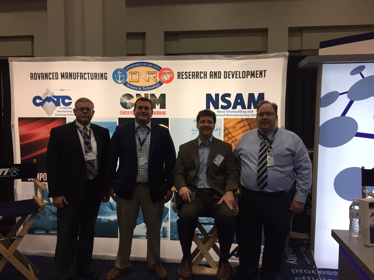 ATI_ORG's tweet photo. Proud to work for @USNavyResearch on our Centers of Excellence - CMTC, CNM and NSAM. #NavalTechExpo great show! https://t.co/So326xtpqj