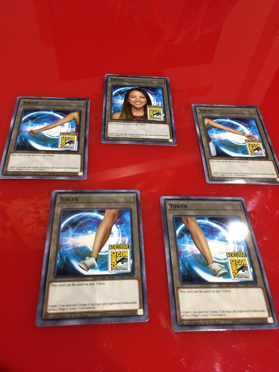 San Diego Comic-Con attendees are taking full advantage of the #Yugioh  custom Token Card at the Konami booth 3713! Exodia obliterate!!