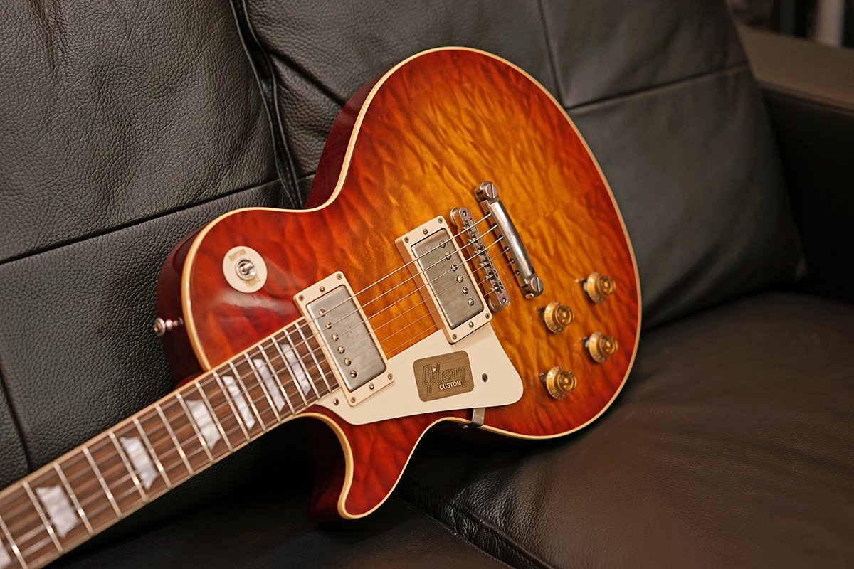 Awesome quilt top on this <a href="/CustomGibson/">Gibson Custom Shop</a> '59 Les Paul Standard Historic at work!