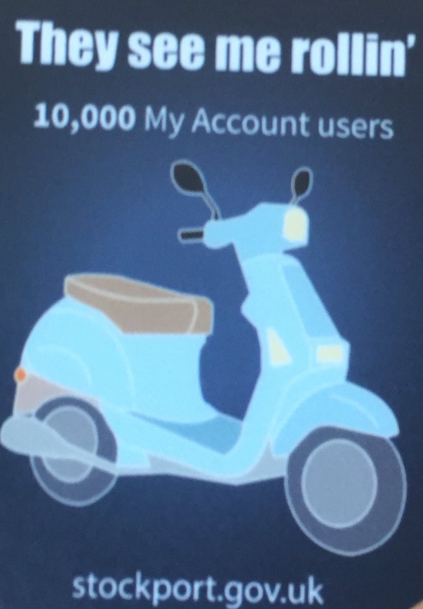 mali479's tweet photo. #stockportcouncil with 10000 #digital 'my account' users #agile journey has taken us from #skateboard to #scooter👍🏽 https://t.co/RzqCSCn7BV