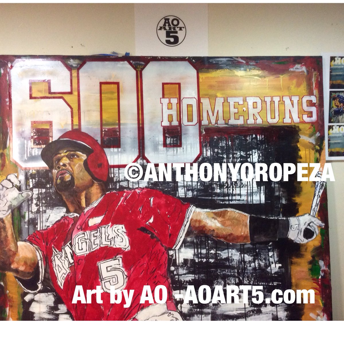 AOART5's tweet photo. wip pic-face, uni &amp; arm work. #Love this #painting of #hof  @PujolsFive #600hr @SSJWHB @SportsRadio810 @AlthausEJC https://t.co/yskHUWweYV