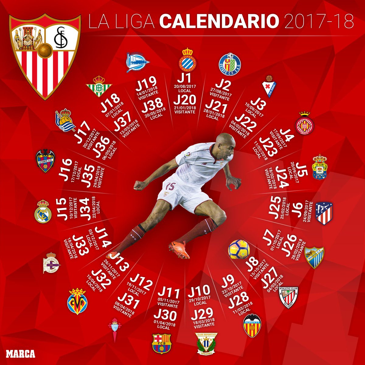 MARCA on Twitter: "📌 Seguimos con los calendarios de #LaLiga, el Sevilla 📆 https://t.co/Mbhm9cPsrw #SorteoCalendario https://t.co/cpiH4BgdW0" /