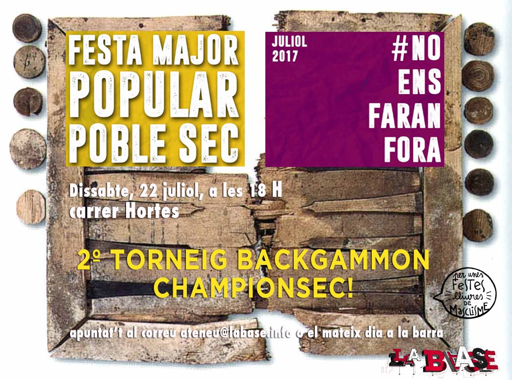 AteneuBase's tweet photo. #FMPobleSec17 | Dissabte, a les 18h, vine a jugar al backgammon! hi haurà premis!! https://t.co/gi2DSTcnek