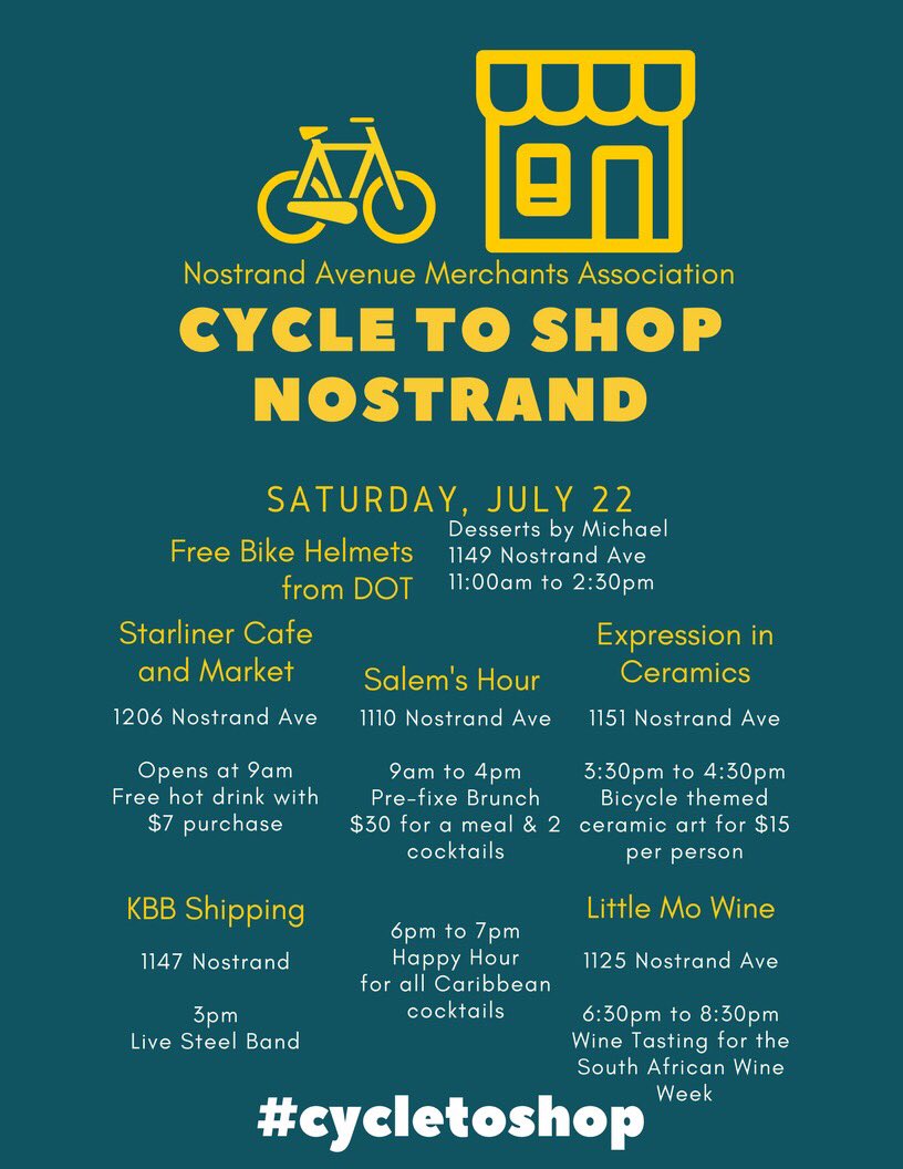 piaraymondnyc's tweet photo. Make this Saturday a #SmallBusinessSaturday ! #cycletoshop on Nostrand Ave. https://t.co/s7CURWPitv