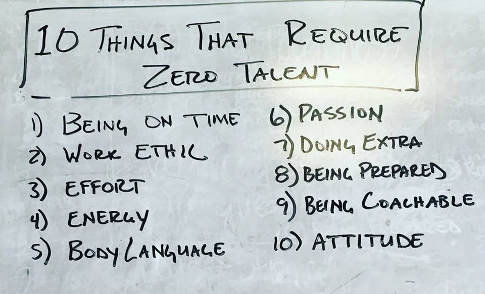 Wes_Kieschnick's tweet photo. In all we teach kids; remember to include these 10 things that require zero talent:
#edchat #FridayFeeling #BoldSchool #K12 #learnfwd17 https://t.co/gln87ctz7x