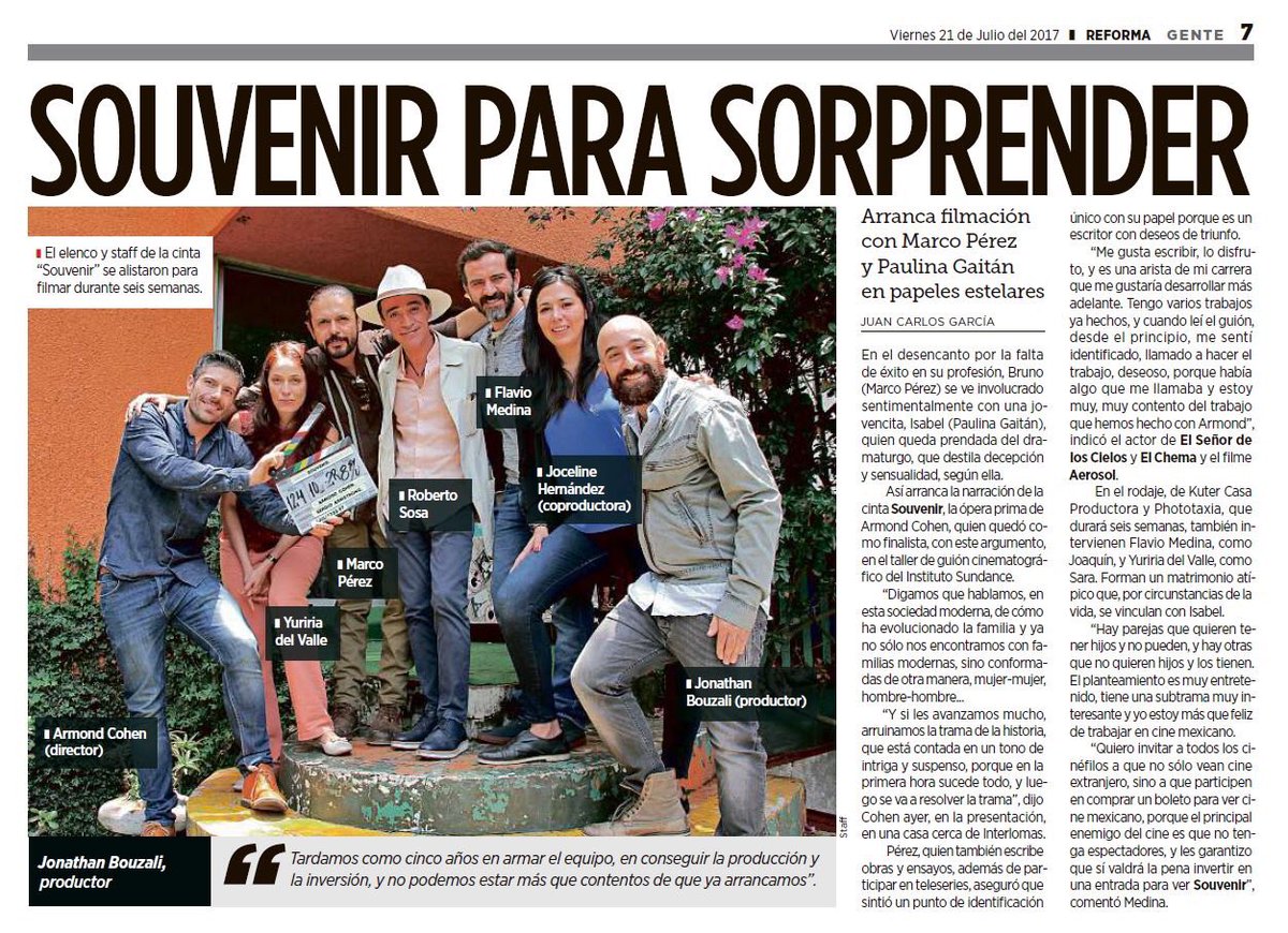 TalentOnTheRoad's tweet photo. Hoy en @reformagente la nota de #Souvenir con @flaviomedina y @LaYuriDelValle 👏🏻 https://t.co/OnnRUeNPtY