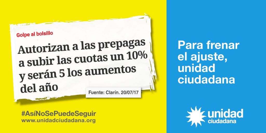 Algún aumento más?! 😒 #AsiNoSePuedeSeguir  #UnidadCiudadana para frenar el ajuste.