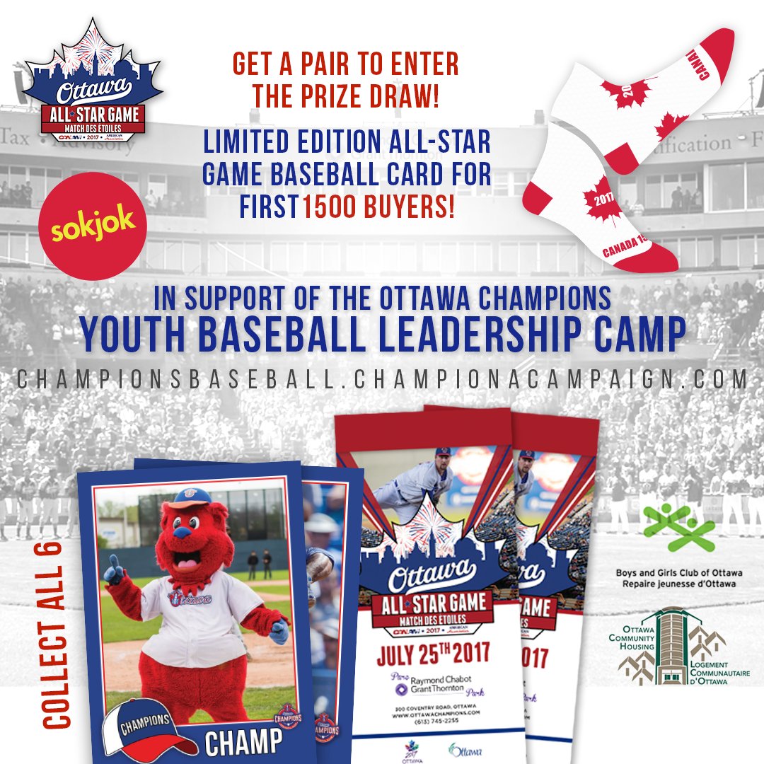 SokJokINC's tweet photo. Get your #Canada150 Socks, #OttASG17 Tickets, with an Exclusive Baseball Card and a CHANCE TO #WIN! Available Here: https://t.co/O8voVipf1H https://t.co/1t4OQSD0CE