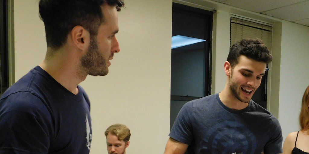 Things can heat up pretty quickly in a room full of imposters... #WAYmusical #newmusicals #imposters #worldpremiere #M1TF #rehearsaltime