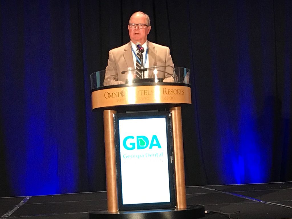 gadentalassn's tweet photo. ADA President-elect Dr. Joseph Crowley speaking at #GDAcon https://t.co/lcAvNQDrHz