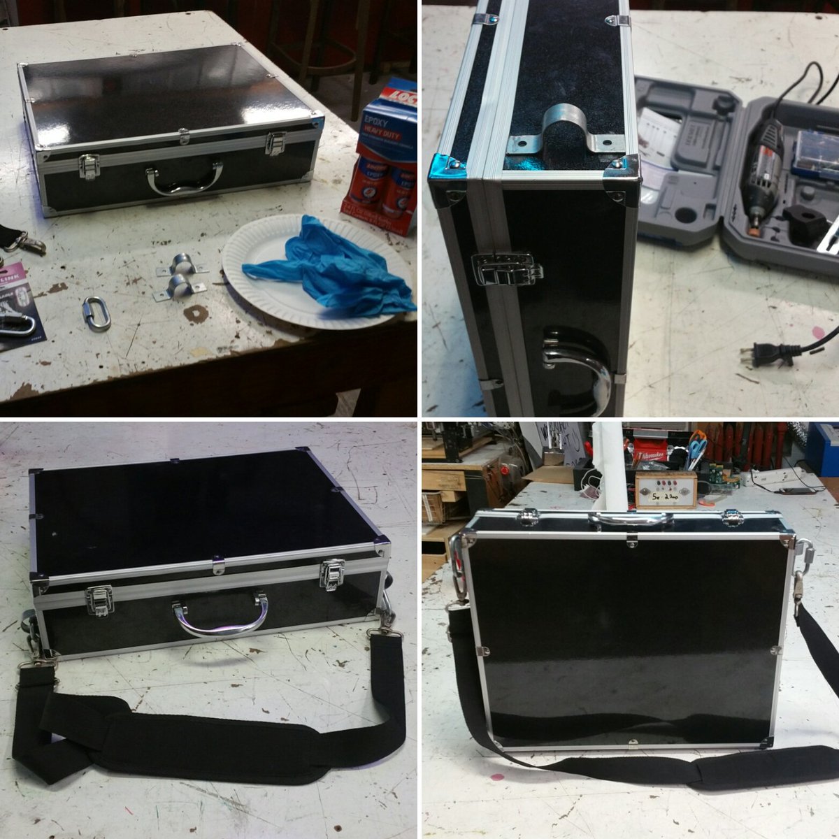 Makerbar's tweet image. Makerbar member Travis adding some mobile support to his drone case... #MakerBar #njdug #FlyingRobots