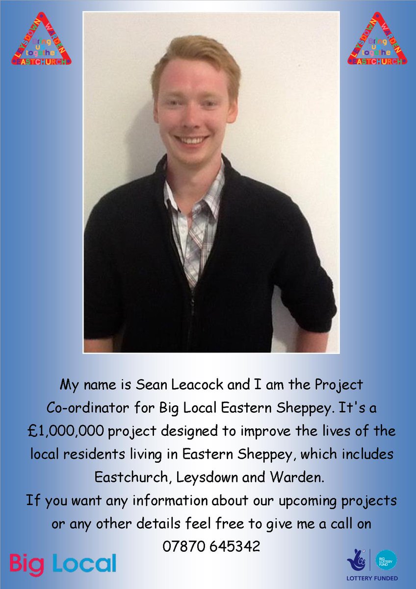 EasternSheppey's tweet photo. Introducing the Big Local Eastern Sheppey team.  First up is Sean Leacock, Project Coordinator. https://t.co/LstQ9OgEMP