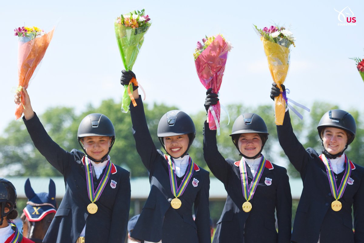 FEINAYC's tweet photo. .@USHJA Zone 10 Champions from L-R Dylan Laiken, Alexa Leong, Clea Caddel, and Virginia Bonnie! #JoinTheJoy https://t.co/yqhWFK3gvO