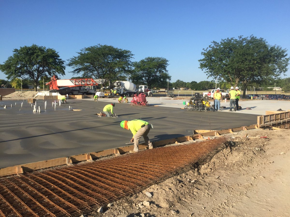 The concrete slab to the west wing is being poured at South High on what has to be the hottest day of the year. #SOUTHHIGHONTHEMOVE