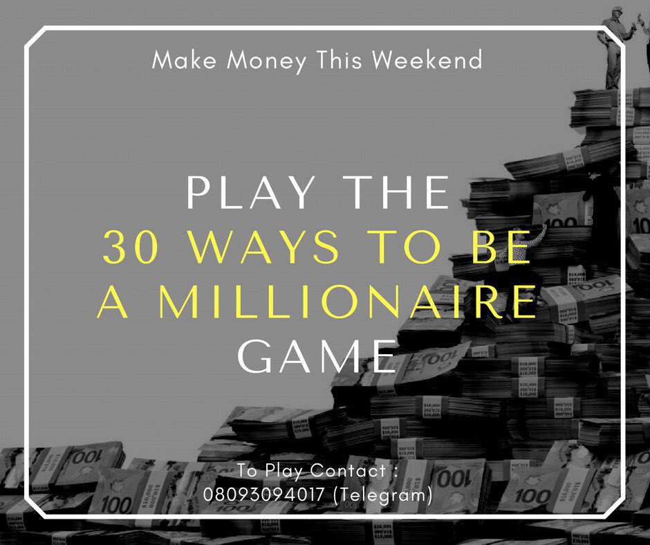 yorubaideology's tweet photo. #30WaysToBeaMillionaire #money #Nigeria #ideas #business #TGIF #telegram #ceonation https://t.co/6hCogQpTxg