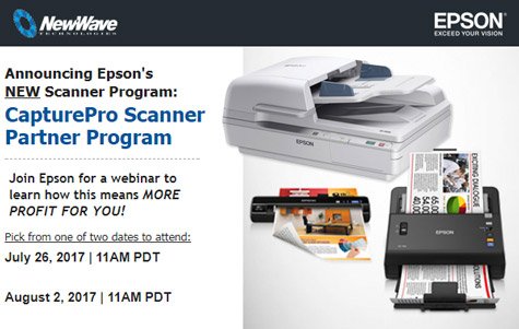 NWTDistribution's tweet photo. @EpsonAmerica's NEW CapturePro Scanner Partner Program... Join this webinar to learn how this means more profit 4 U! https://t.co/5ge4CRYMS6 https://t.co/QrnIkIUoJj