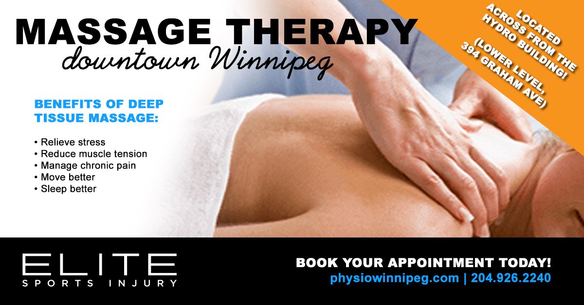 ElitePhysioWpg's tweet photo. Massage therapy @ElitePhysioWpg Downtown! - Across from @manitobahydro building. Call: 204.926.2240 or visit https://t.co/8Yilr1VT4g https://t.co/vqMvL9ySbX
