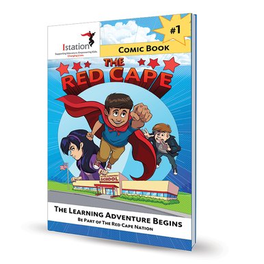 Istationed's tweet photo. What is the meaning behind Istation's red cape? Our comic book on the online store explains it all! #RedCapeNation https://t.co/VPqqQgwUzb https://t.co/b3HmQeL3Y3