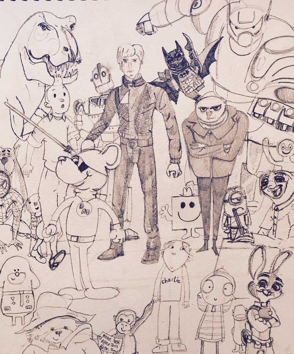 hemdoshi78's tweet photo. G wanted his fave film &amp; tv characters all together in one pic for his bedroom wall to replace the old one now in his bro's room #colournext https://t.co/4z1ss1MHQH