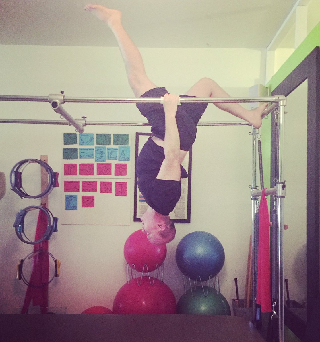 Rockstar client, Stephen, doing some walkover prep 💪. #pilates #pilatesstrong #realmendopilates #walkover #tower #cadillac #pilatesmia