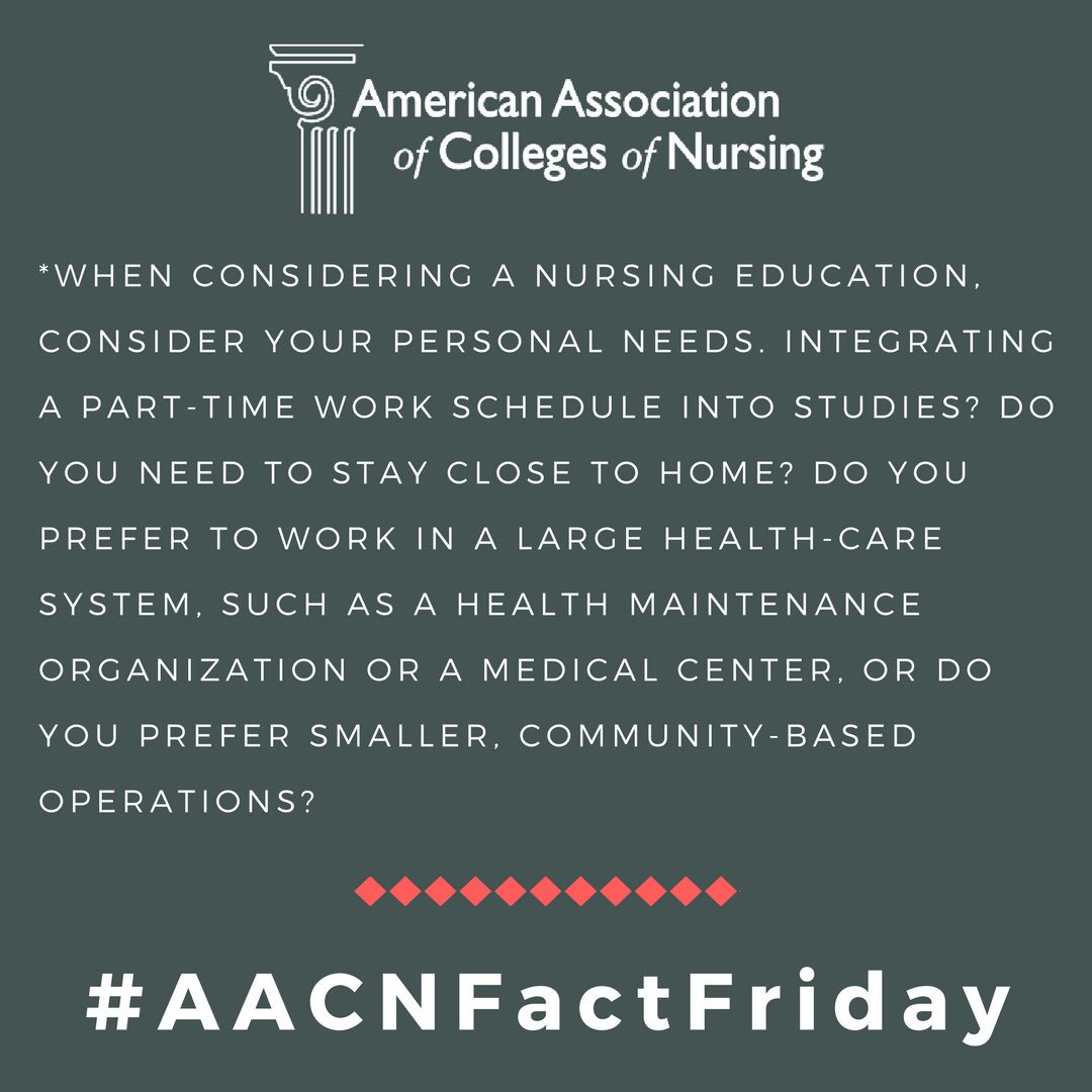 AACNursing's tweet photo. Learn more about choosing the right nursing program for you! #AACNFactFriday #nursingstudents #nursingeducation https://t.co/6RBGyxiael https://t.co/4XzLoduL2t