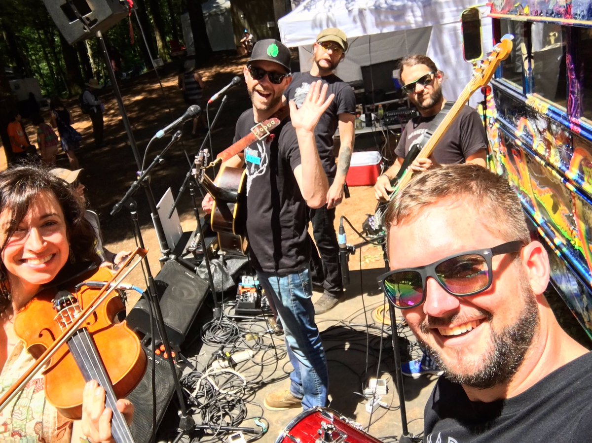 jackalopesaints's tweet photo. A shot from @StringSummit while setting up on the Furthur bus stage! #Furthur #bus #furthurbus #strummit #strummit2017 #jackalope #saints https://t.co/TzOhYIrOAo