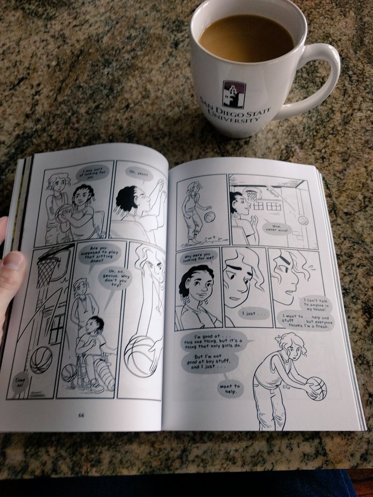 mt_librarian's tweet image. Reading @MollyOstertag's new GN "The Witch Boy" over breakfast on Day 2 of #SDCC2017. This book is SO GOOD!! #SDCCEL