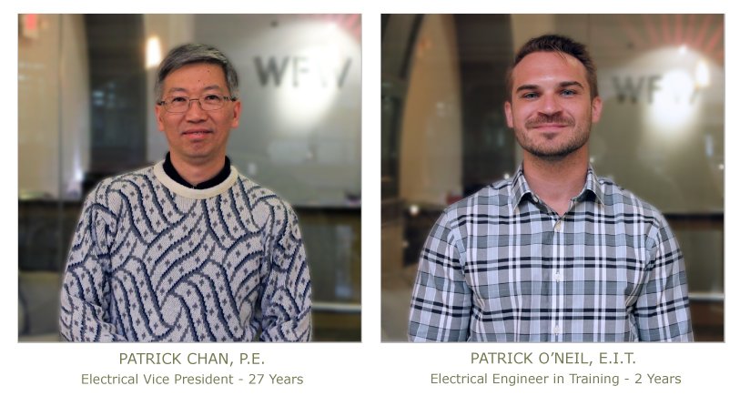 WickFisherWhite's tweet photo. Happy #WFWEng Anniversary to #ElectricalVicePresident Patrick Chan 27 years &amp; #ElectricalEngineer Pat O'Neil 2 years #culture #mepengineers https://t.co/5o35N18LDQ