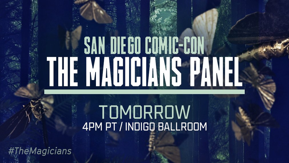 MagiciansSYFY's tweet photo. Fillory is coming to #SDCC TOMORROW for @hardwick’s chat with #TheMagicians! 🙏🙌

Join us @ 4PM PT in the Hilton San Diego Bayfront! https://t.co/n8bPsmsK41