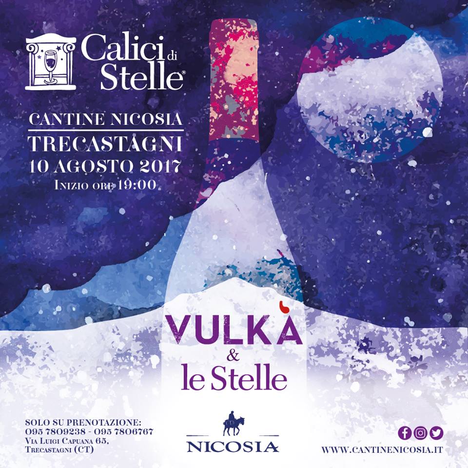 NicosiaWinery's tweet photo. Il 10 agosto vi aspettiamo per una serata...vulkanica!
#CalicidiStelle2017 #wine #SaveTheDate https://t.co/MIa6OHyHk0