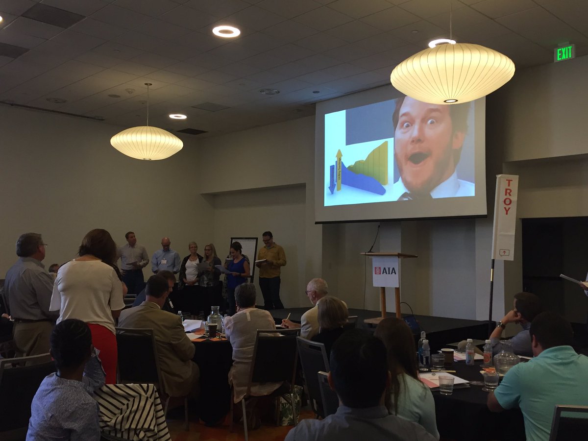AIA_Advocacy's tweet photo. Team Troy giving their presentation in the form of an entertaining dramedy #AIASU17 https://t.co/MmD1q0euos