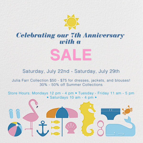 JuliaFarr's tweet photo. It's Our Birthday! 🎂 Help us Celebrate with a SALE! 🎈🎉🎈 https://t.co/FzXAuhZPJp