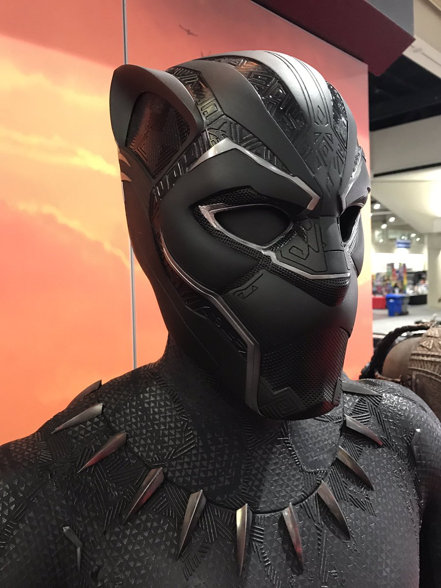 #BlackPanther. booth. costume on display at the. 