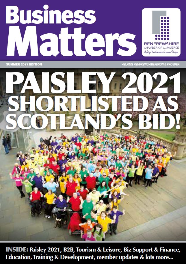 RenfrewshireCoC's tweet photo. Summer issue of Business Matters Mag now available online featuring @paisley2021 to view  https://t.co/pzsl9opHd8 https://t.co/uEsIUT7ztc