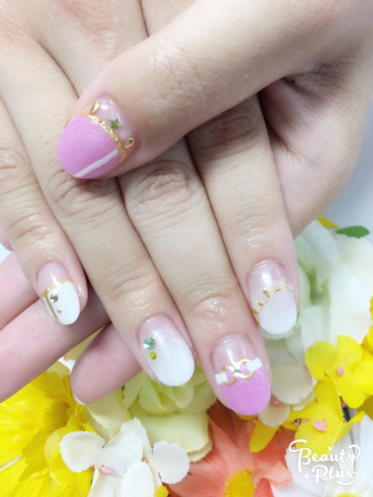 ナイスネイル池袋 キャラクターモチーフネイル アイドルマスターシンデレラガールズ 星井美希 ルミナスピンクのカードのお衣装をイメージしてオフィスでも大丈夫な落ち着いたカラーのデザインに仕上げました ご来店ありがとうございました