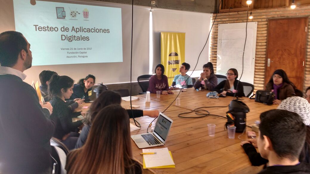 FundaCapital's tweet photo. Jóvenes comparten sus impresiones: "me gustan mucho las historias de #Tonces", "jugaría con #DinDin" #SolucionesDigitales en #Paraguay https://t.co/T6XHzy4By0