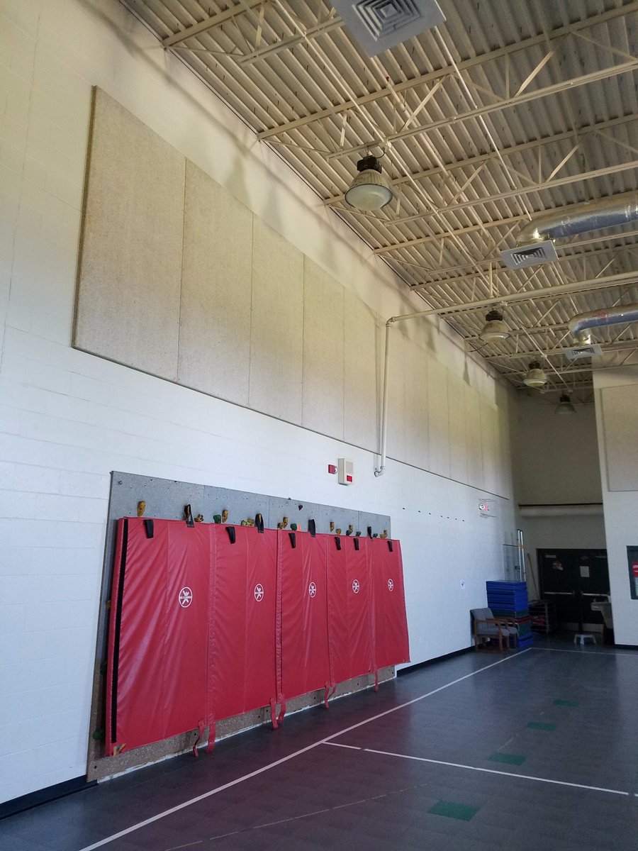 ETEWildcats's tweet photo. Because learning gets loud if you are having fun. . . new acoustic panels in the ETES gym.  Thanks PTO!  Hurry up, August! https://t.co/XjVjTFbnTP