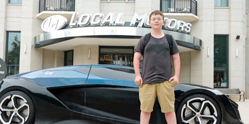localmotors's tweet image. Innovation has no age limit. Our youngest intern, 12-yr-old @mathmanrobotguy, proves just that. Read John's story: bit.ly/2uiSZPK