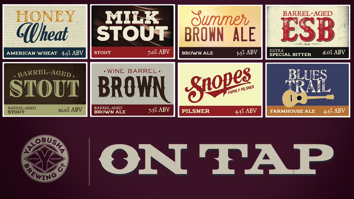 Check out what's ON TAP at <a href="/YaloBrew/">Yalobusha Brewing Co</a> ! Tonight: The Cakewalkers (Jared Spears &amp; Friends) on at 8pm &amp; @BitsArcade is open too!