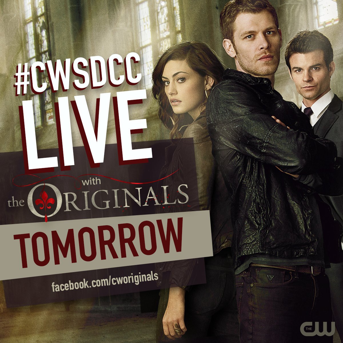 See the cast of #TheOriginals LIVE at #CWSDCC tomorrow on our Facebook page: facebook.com/cworiginals