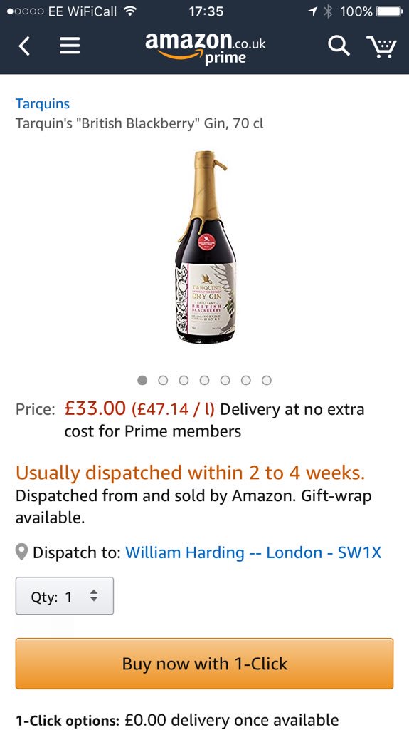 HardingWilliam's tweet photo. @swdistillery 2 to 4 weeks wait on @AmazonUK 😱, #NeedaPlanB #impatient https://t.co/qVIwSRg0E6