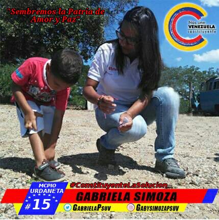 yonichourio's tweet photo. . @GabrielaPSUV_ : "Sembremos la Patria de Amor y Paz"
#VenezuelaVotaEn9Dias 
#ConstituyenteLaSolucion 
@MConstituyente 
@APCUrdanetaPsuv https://t.co/f2JFG4OKin
