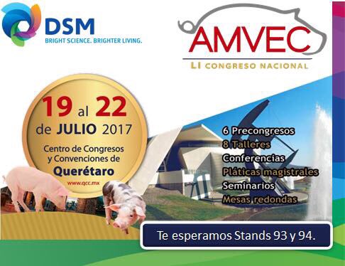 jesusmoralesdsm's tweet photo. #Mexico #Swine Team of @DSMFeedTweet welcomes all participants of the LI Annual Congress #AMVEC2017 #AMVEC at @QCCmx. Visit us on our booth! https://t.co/fhYucFenUD