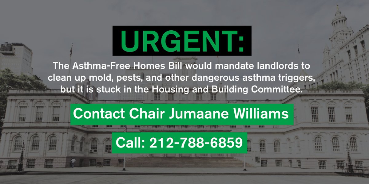 weact4ej's tweet photo. Asthma costs NY $1.3 billion every yr. @JumaaneWilliams it is time that NYC landlords reduce indoor hazards that trigger asthma #Intro385 https://t.co/nl1SSaPqsb