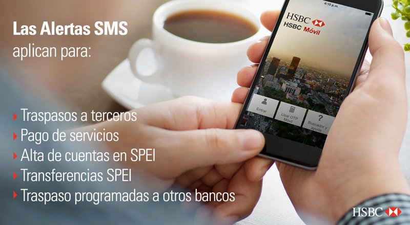 HSBC_MX's tweet photo. Con #AlertasSMS recibe sin costo y al instante una notificación en tu celular con el detalle de la operación 📱📩  https://t.co/Ef6GZbPWlo https://t.co/QVAgFVfUl0