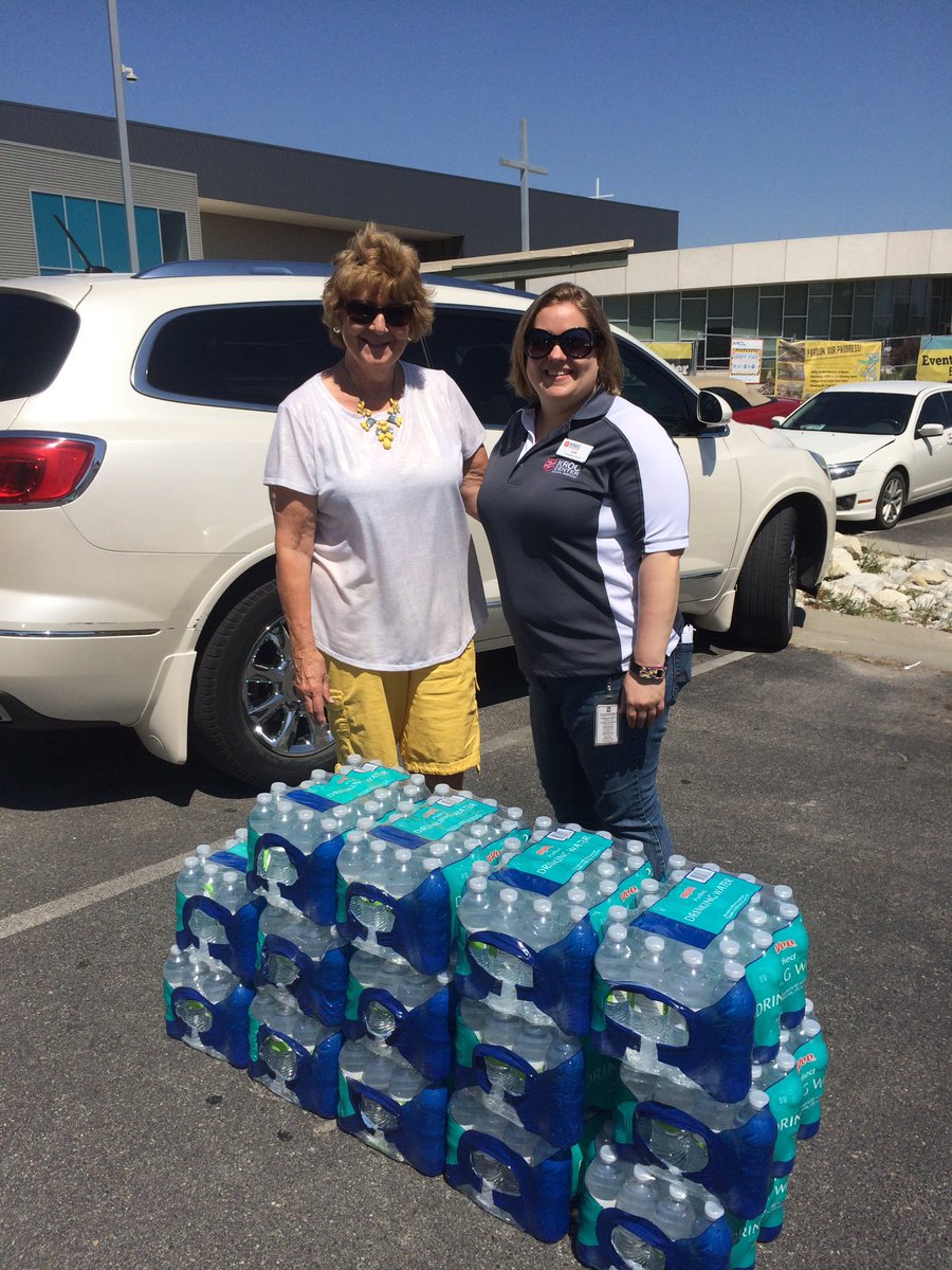 OmahaKroc's tweet photo. Thanks to Mattie for donating 12 cases of bottled water! #CoolingStation #OmahaKroc #TheSalvationArmy https://t.co/SSjf7o2eUI