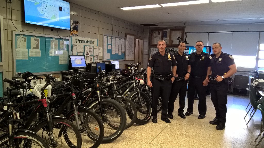 NYPD76Pct's tweet photo. #76Pct NCOs making our streets safer by seizing illegal electric bikes &amp; bikes that were being ridden recklessly https://t.co/O9A06CPD3r