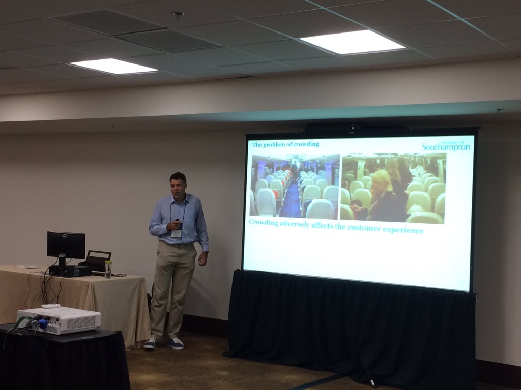 HFE_UoS's tweet photo. A great presentation at #Ahfe2017 by Dr Pritchard on improving #rail #passenger  experience through #crowding #info #HFE in training https://t.co/r9l8jCOMVy