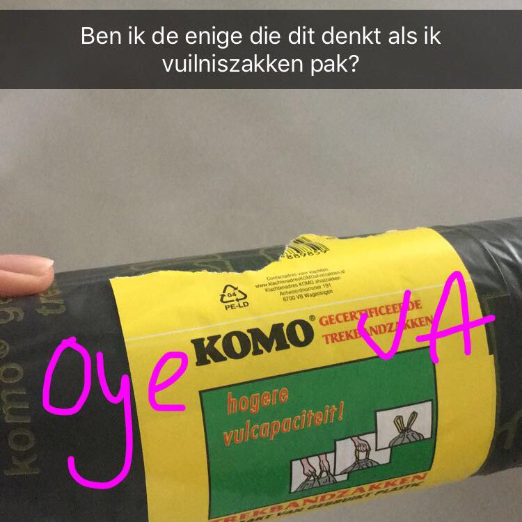 Dus dat #vuilniszakken #komo #dtv