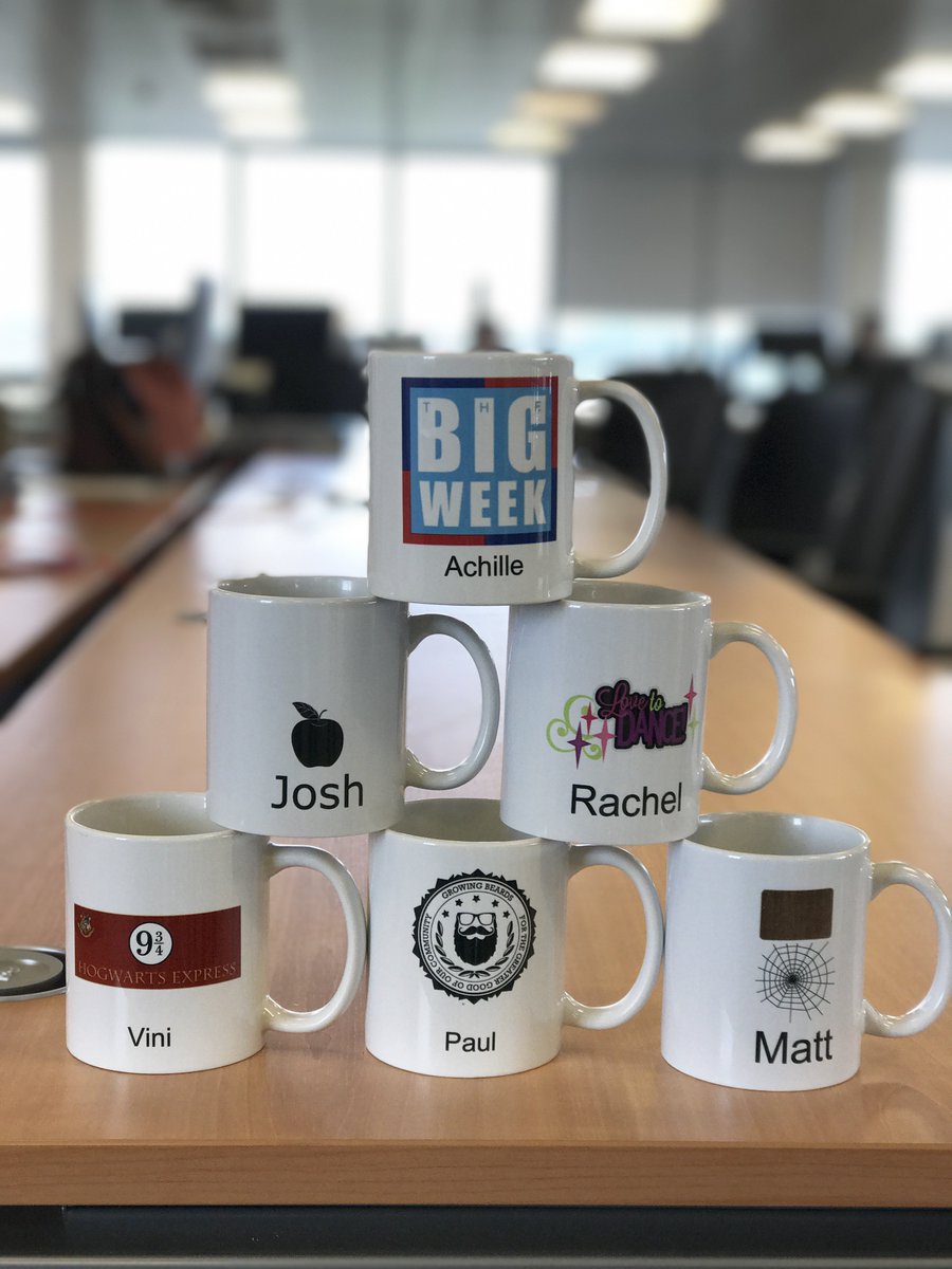 TopScreenMedia's tweet photo. Love our new mugs! :D #DreamTeam @AchilleTraore @joshnundy @Rachelnoble3 @machwebb @peedeerich It's the #BigWeek! https://t.co/dhxV9qXVpL